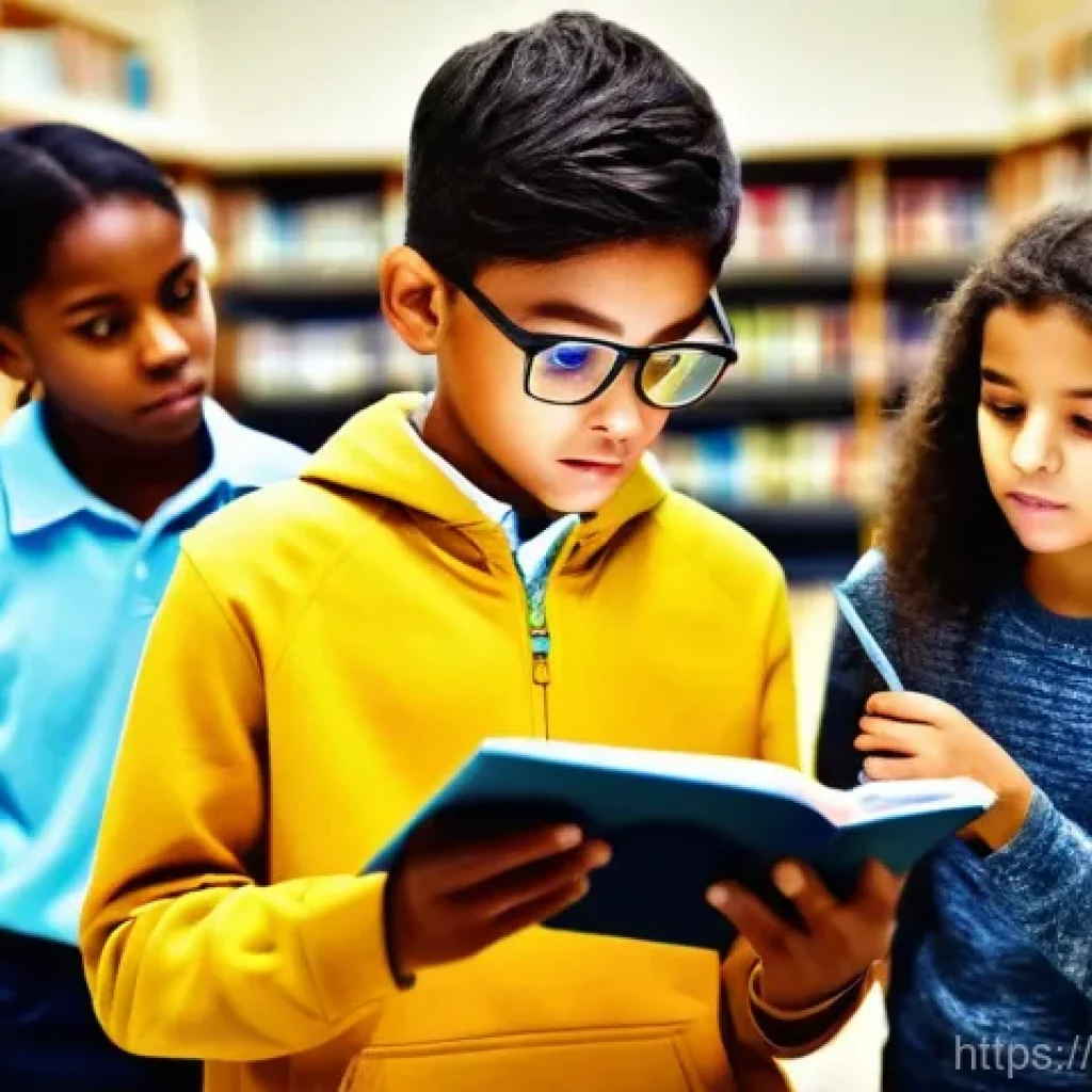 중학교 NIE 교육 - **Prompt:** A diverse group of middle school students (around 12-14 years old), dressed in casual bu...