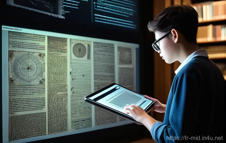 중학교 정보 검색 수업 - **Prompt:** A discerning teenage student, dressed in comfortable modern casual wear, is seated at a ...